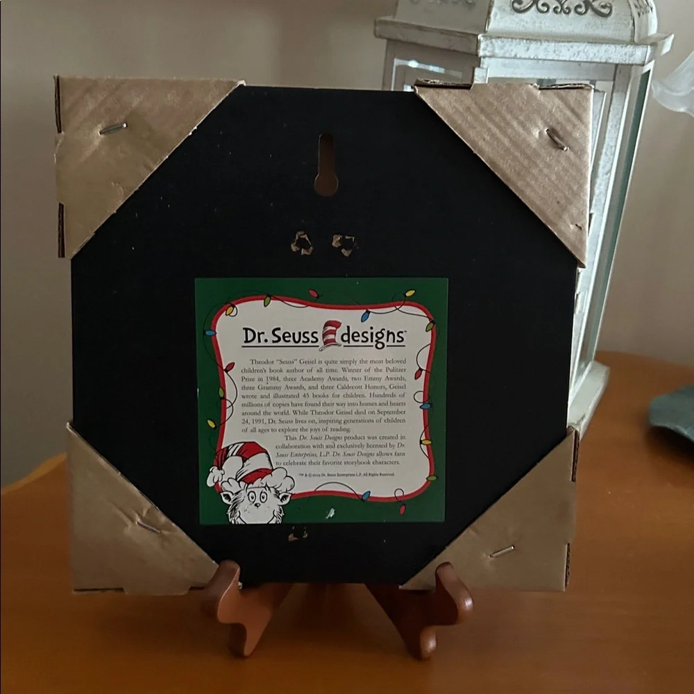 Dr. Seuss Green Grinch with Red Santa Hat Holiday Decor